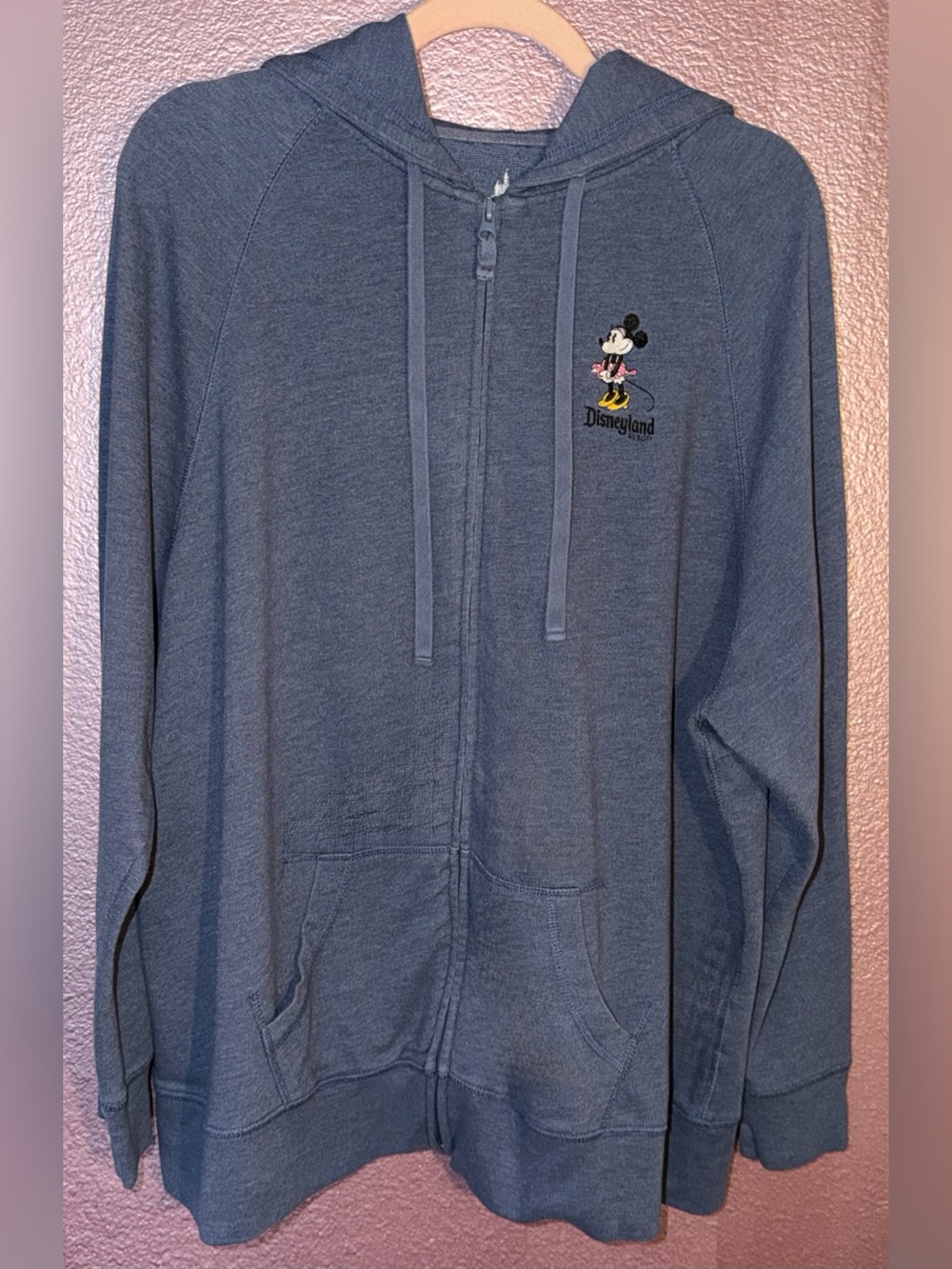 Disney Dusty Blue Sweat Jacket with a Minnie Mouse Disney Parks Logo - 2X